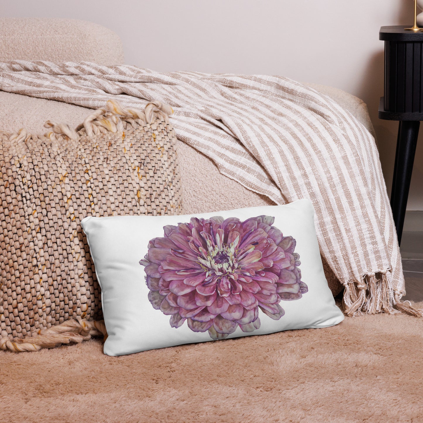 SALMON ZINNIA Pillow Case