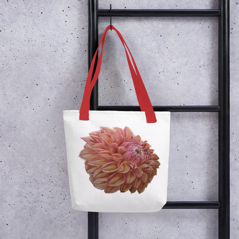 "KA'S BLOOD ORANGE" DAHLIA Tote bag