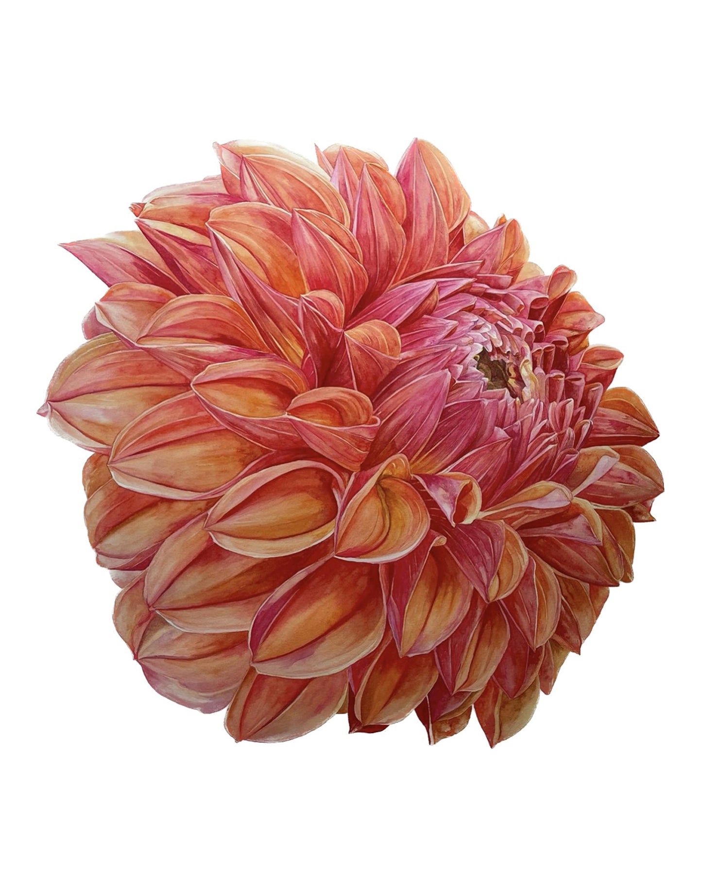 "KA'S BLOOD ORANGE" dahlia Large Tote Bag