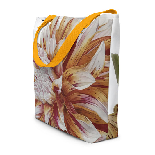 "NATHAN'S BABY" dahlia Large Tote Bag