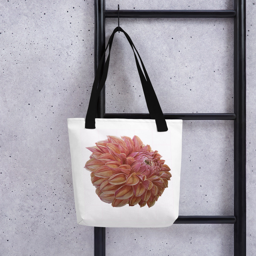 "KA'S BLOOD ORANGE" DAHLIA Tote bag