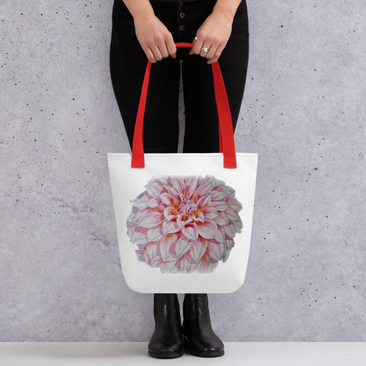 "PEACHES" DAHLIA Tote bag