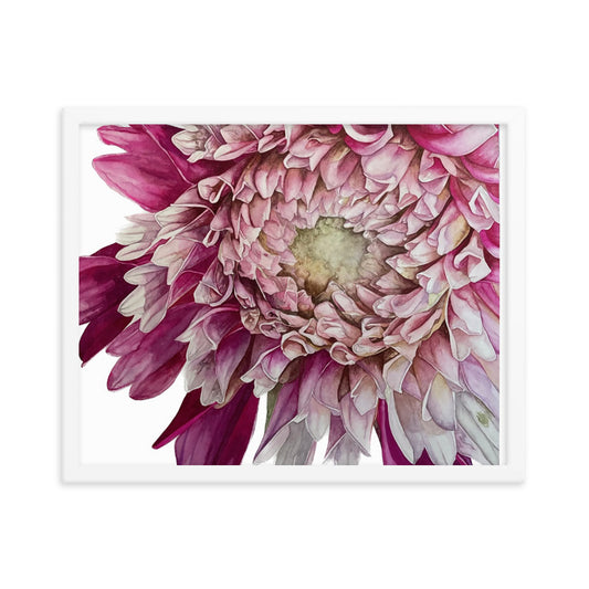 FUZZY WUZZY dahlia Framed poster